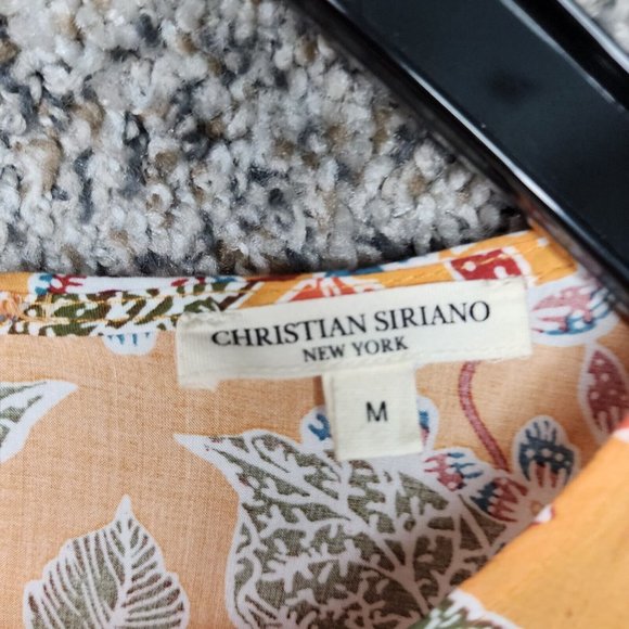 Christian Siriano Top Womens‎ Medium Floral Print Lightweight Flutter Sleeve - Picture 6 of 7